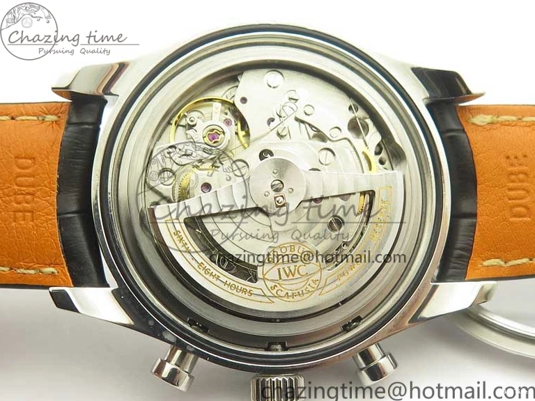 MIROTIME 0822 Portugieser Chrono  42 IW390403 ZF 1:1 Best Edition White Dial Blue Hand on Black Leather Strap A WellDesigned 7190